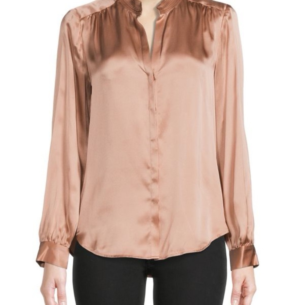 L’AGENCE Bianca Silk Charmeuse Blouse
